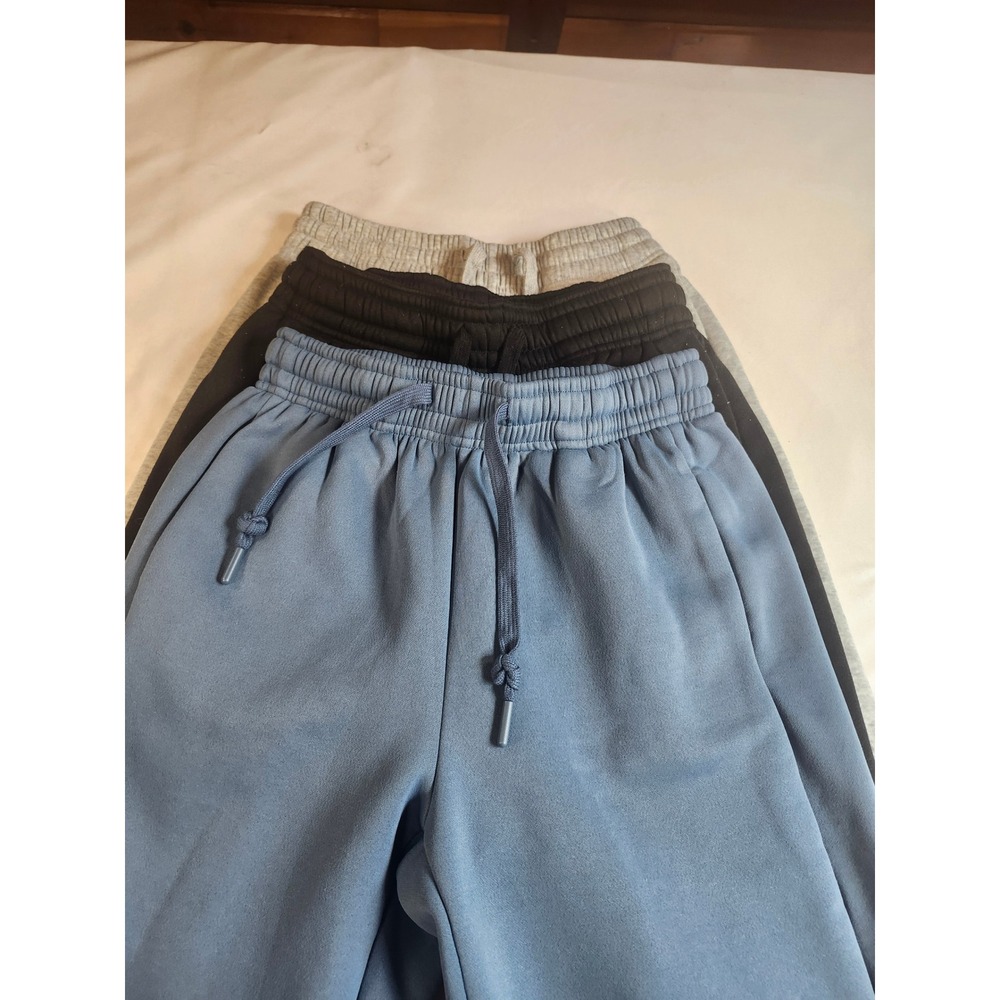 Lot of 3 Pinspark Boys Sweatpants Blue Black Gray Fleece Joggers Pockets Size PS